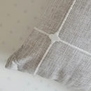 Axyaa Striped Embroidered Cushion Cover Brown Grey Cotton Linen 45x45cm 60x60cm