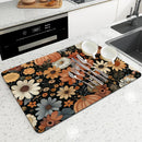 Axyaa Thanksgiving Square Dry Mat for Dishes and Cups