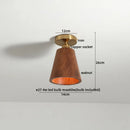 Axyaa Walnut Copper LED Ceiling Lamp Modern Lighting for Home Lobby Living Room