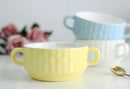 Axyaa Ceramic Double Ear Roast Bowl - Cute and Creative Soup Cup, Breakfast and Dessert Bowl
