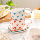Axya Heart Mug - Romantic Fashion Gift for Wife, Girlfriend - Ceramic Coffee Cup Set