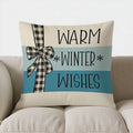 Axyaa Joyful Snowman Candy Cane Pillow Cover