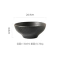 Axyaa Matte Stone Patterned Ceramic Ramen Soup Salad Fruit Noodle Bowl Large Capacity