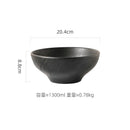 Axyaa Matte Stone Patterned Ceramic Ramen Soup Salad Fruit Noodle Bowl Large Capacity