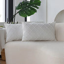 Axyaa White Velvet Cushion Cover - Soft Throw Pillowcase for Living Room Sofas