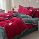 Axyaa 2024 Solid Color Milk Fleece 4-Piece Set with Wide Edge Craft & Flannel Quilt Cover