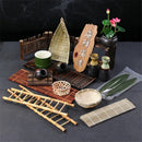 Axya Sashimi Boat Rice Mold Set with Bamboo Chops for Artistic Sushi Decorations