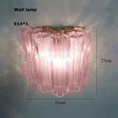 Axyaa Crystal Chandelier Pink Glass Pendant Light Luxury Lighting