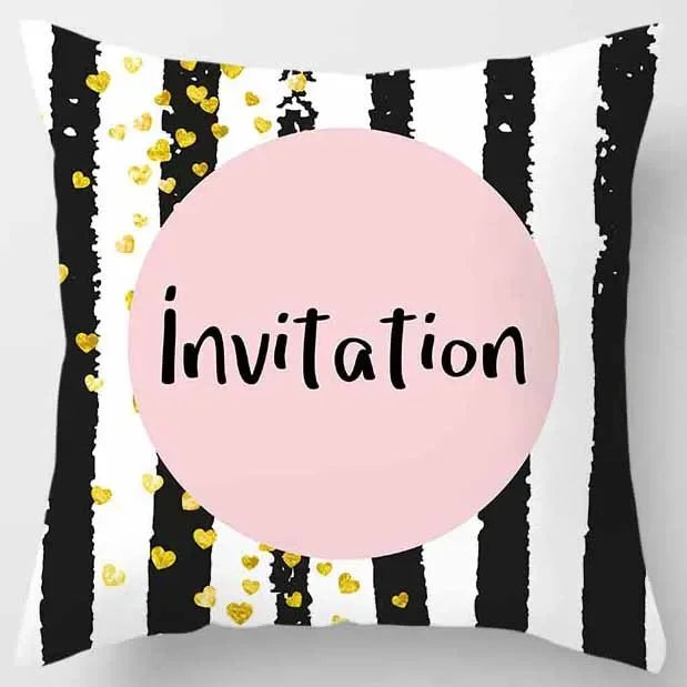 Axyaa Yellow Pink Pattern Square Pillowcase Home Decoration Cushion Cover