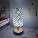 Axyaa Nordic Wood Base USB Lamp with Three-Color LED for Bedroom and Study