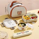 Axyaa 3-Compartment Bento Box 800ml: Microwave Safe Lunch Box for School Kids