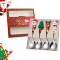 Axyaa Stainless Steel Christmas Fork and Spoon Set - 4 Pcs