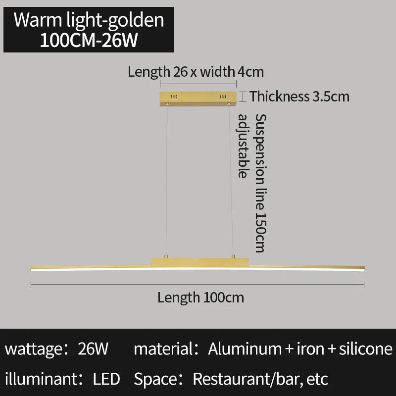Axyaa Black Gold Chandelier: Modern Living Room Pendant Light with Phone APP Dimming