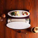 Axyaa Meteorite Pearl Oval Plate for Dessert Snack Molecular Cuisine Art