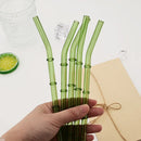 Axyaa Glass Straws Set of 4 with Cleaning Brush