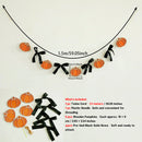 Axyaa Halloween Pumpkin Garland Banner with Black Bows & Wooden Shapes