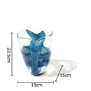 Axyaa Blue Stripes Glass Vase Table Decoration Hydroponics Room Decor