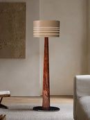 Axyaa Solid Wood Leather Floor Lamp, Luxury Standing Light for Home or Office