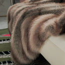 Axyaa Fox Fur Bed Blanket: Luxury Plaid Sofa Cover for High-end Home Decoration