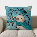 Axyaa Joyful Snowman Candy Cane Pillow Cover