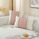 Axyaa Linen Stripe Diamond Woven Cushion Cover with Tassels, 45x45cm