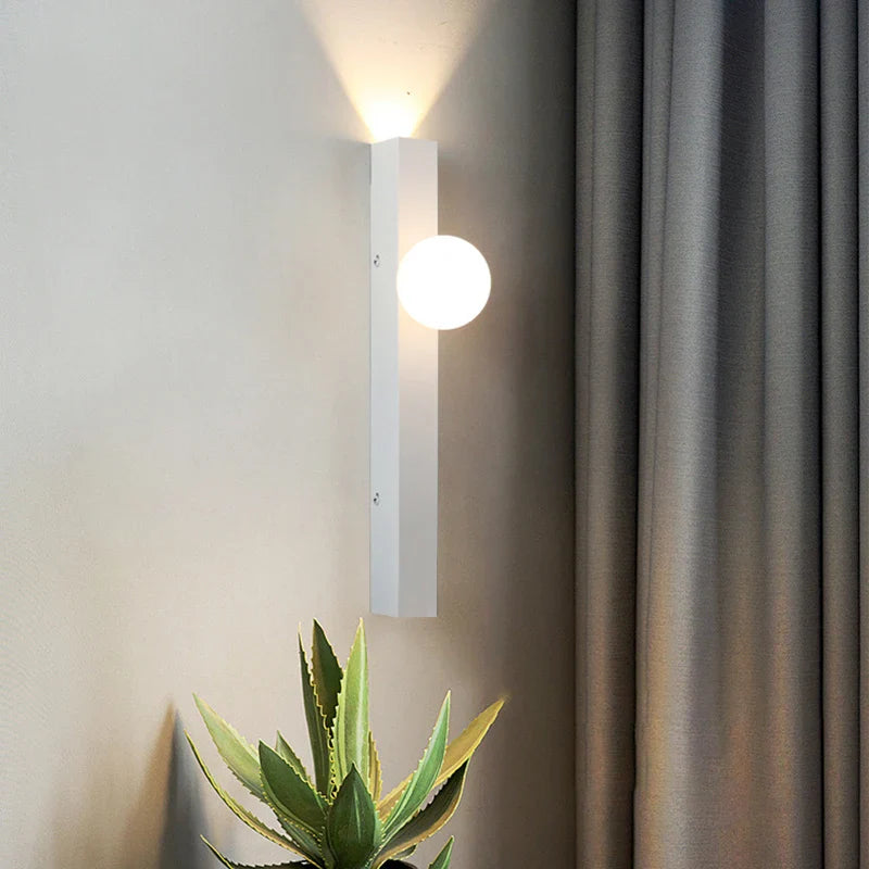 Axyaa White Glass Metal Wall Light for Bedroom, Stairs, Aisle, Restaurant, Sconce