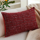 Axyaa Knitted Wool Cushion Cover Set for Sofa,  Christmas Party Decor, Red, 30x50cm & 45x45cm