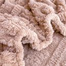 Axyaa Jacquard Winter Fleece Mattress Cover, Elastic Band, Thick & Warm Bed Sheet