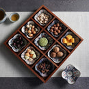 Axyaa Solid Wood Tea & Fruit Tray with Grid Plates