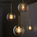 Axyaa Nordic Glass Pendant Light: Modern Kitchen Hanging Lamp