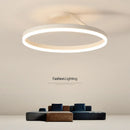 Axyaa Nordic Minimalism LED Ceiling Chandelier White Black Aluminum Lamps