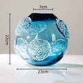 Blue Glazed Glass Vase Hydroponic Flower Pots by Axyaa - Modern Desk Decoration