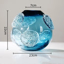 Blue Glazed Glass Vase Hydroponic Flower Pots by Axyaa - Modern Desk Decoration