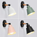 Axyaa Nordic Wood LED Wall Lamp: Modern Macaron Design for Bedroom, Living Room, and Corridor