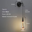 Axyaa Crystal Glass LED Wall Sconces for Indoor Living Room and Bedroom