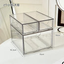 Axyaa Acrylic Makeup Storage Box Set with Drawer & Cotton Swab Organizer