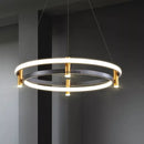 Axyaa Black Ring LED Pendant Lamp for Dining Living Room Kitchen Island, Chandelier Lighting
