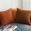 Axyaa Sueded Diamond Pattern Pillow Cover in Sunset Tones