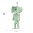 Axyaa Mini Square Robot Night Light LED Book Lamp Wooden Decor
