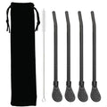 Axyaa Gold Stainless Steel Tea Filter Straws Set with Brush and Bag