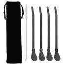 Axyaa Gold Stainless Steel Tea Filter Straws Set with Brush and Bag