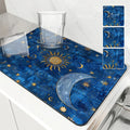 Axyaa Diatom Kitchen Drain Pads: Absorbent, Stars and Moons, Coffee Machine Mat