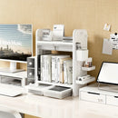 Axyaa Desktop Organizer with Drawers, Book Storage Shelf & Pen Cup Holders