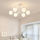 Axyaa Orchid Wind Chime Chandelier - Romantic Floral Pendant Lamp for Living Room
