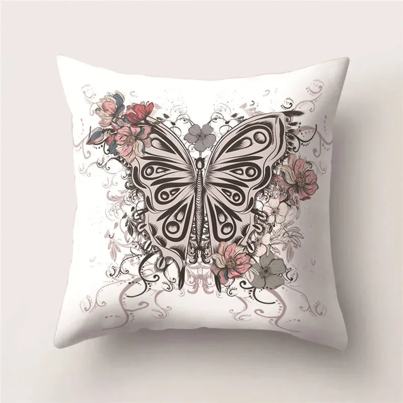 Butterfly Print Decorative Cushion Cover 45X45CM Sofa Polyester Pillow Case for Home Decor