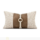 Axyaa Wabi Sabi Moroccan Pillow Cover Set in Orange Coffee Color Splicing