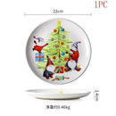 Axyaa Ceramic Christmas Dinner Plate - Round Underglaze Color Design