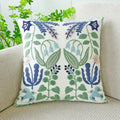 Axyaa Floral Embroidered Cotton Pillow Cover - Nordic Style Mesh Square Cushion
