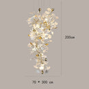 Axyaa Modern Vintage LED Stair Chandeliers for Living Room Ceiling Indoor Lighting