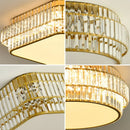 Axyaa Crystal LED Ceiling Lamp Round Square Minimalist Modern Indoor Lighting